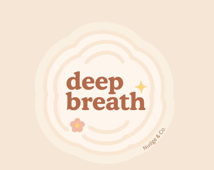 Deep Breath Sticker | Calm Grounding Vinyl Sticker | Mental Health Ripple Design | Nudge & Co.