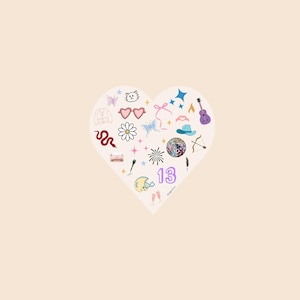 Swiftie Era Icons Heart Sticker | Eras Tour Album Symbol Vinyl Decal | Taylor-Inspired Merch | Nudge & Co.