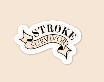 Stroke Survivor Banner Sticker | Vintage Tattoo Style Recovery Sticker | Resilience Mental Health Decal | Nudge & Co.