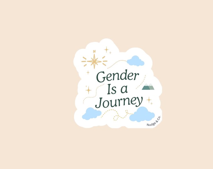 Gender Is a Journey Sticker | Queer and Trans Affirmation Sticker | Identity Exploration Sticker | Nudge & Co.