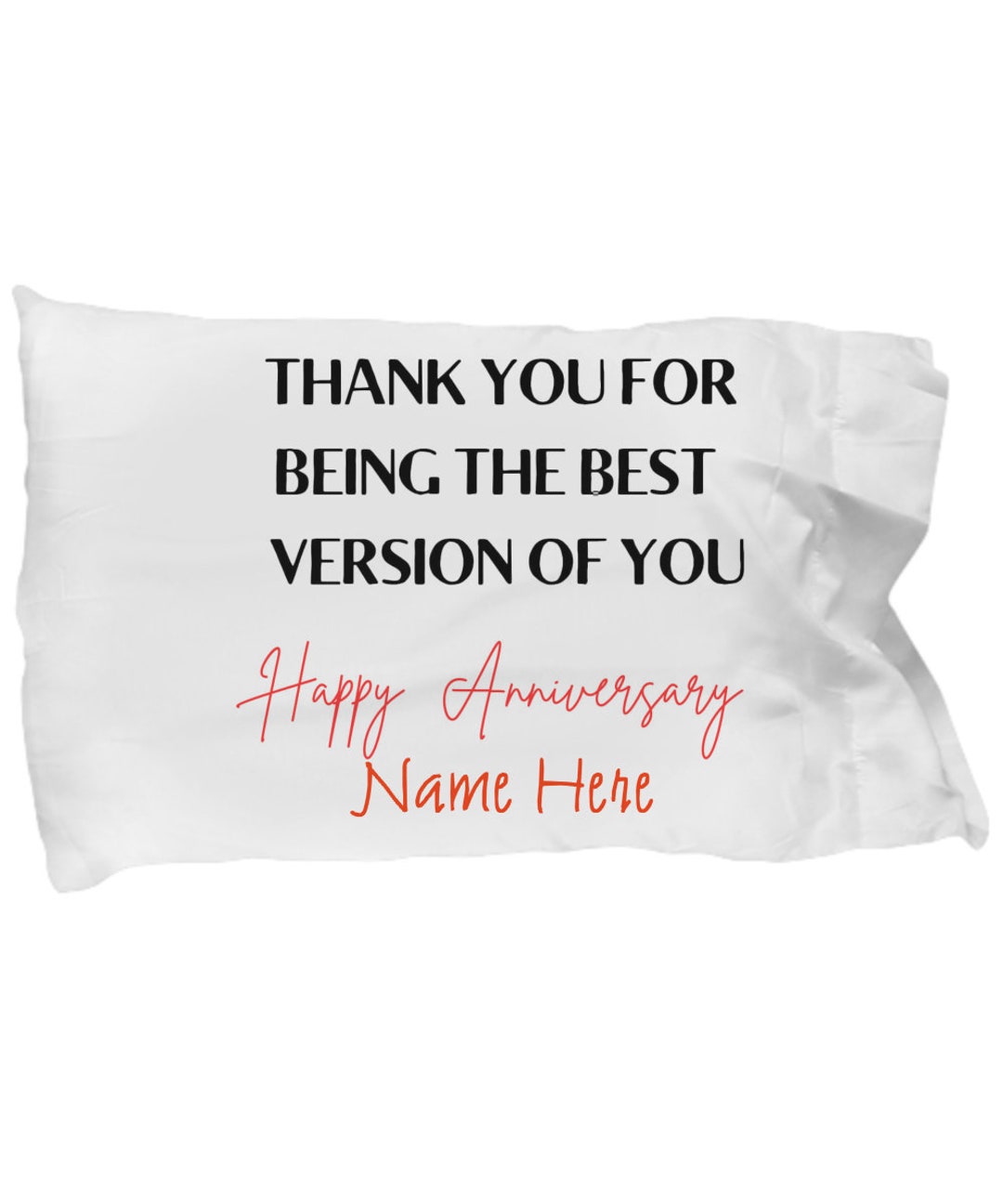 Happy Wedding Anniversary Pillow Case Romantic Quote Thank Etsy