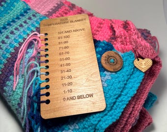 Crochet Temperature Blanket Chart, and Button, Customizable, Personalized
