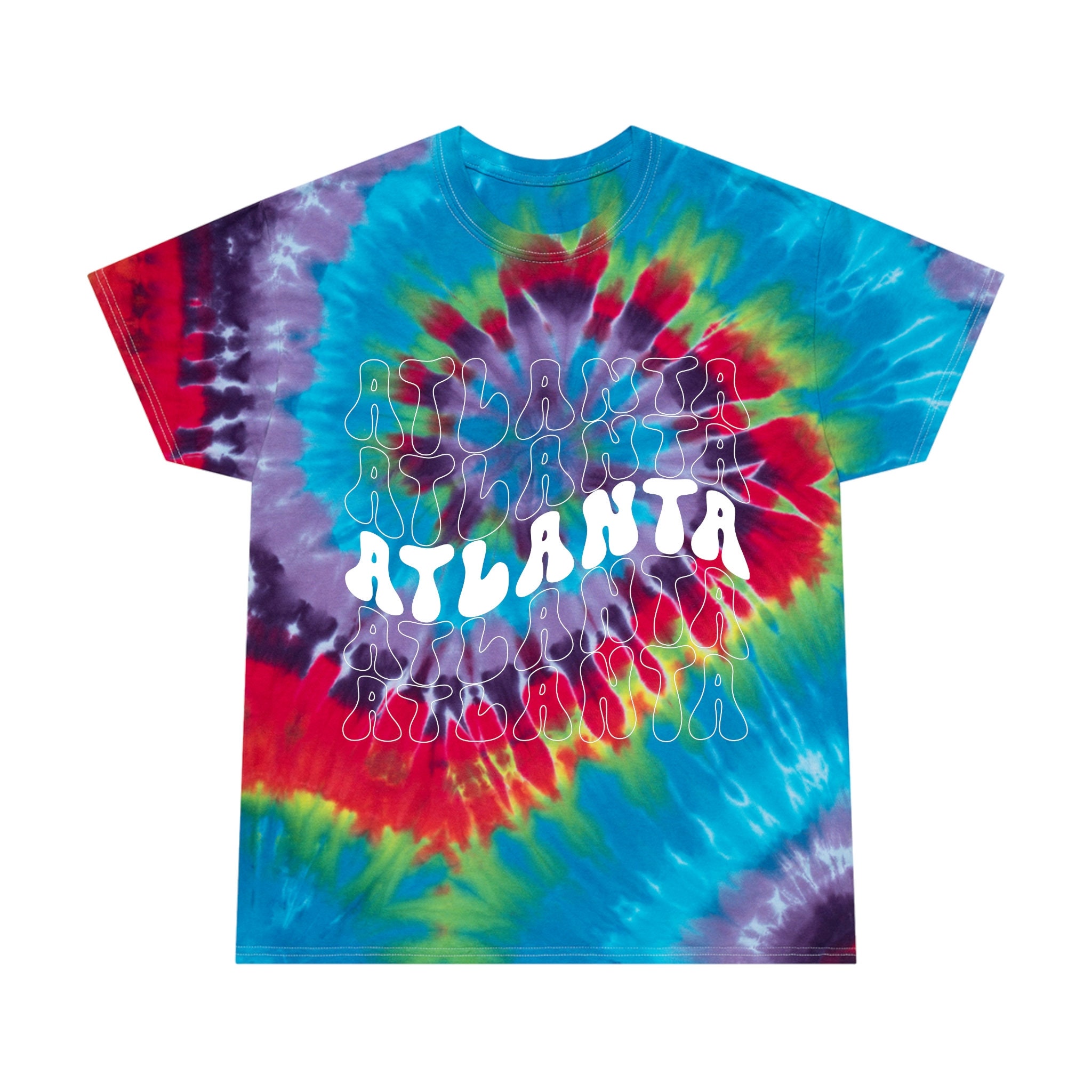 Stitches Adult Atlanta Braves Red Tie Dye T-Shirt