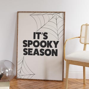 Spooky Season Print, Halloween Home Decor, Minimalist Halloween Decor, Aesthetic Halloween Decor, Spider Web Art, Aesthetic Halloween Poster