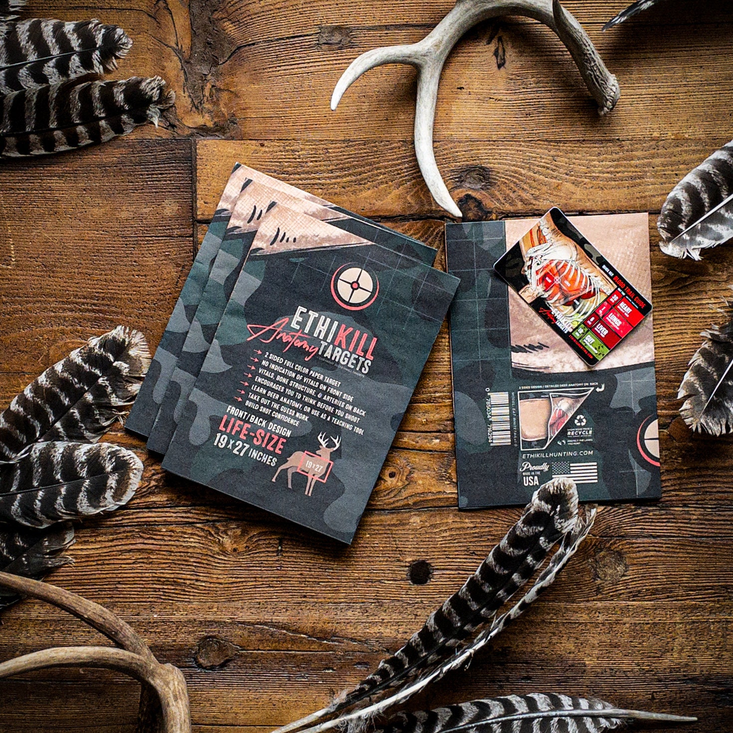 Life Size Deer Vitals Paper Target for Archery & Rifle Hunters by