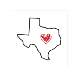 Sticker Transparent Indoor Outdoor Texas TX Heart