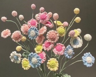 1 Stück häkeln Gänseblümchen gemischt niedlichen Blumenstrauß handgemachtes Blumengeschenk für ihren Muttertag Blumenliebhaber für Geburtstagsgeschenk Blumenornamen