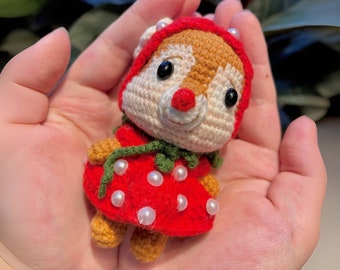 Giocattolo bambola Dale all'uncinetto, regalo di compleanno unico per bambini, peluche fatto a mano per bambini, regalo naturale per bambina, bambola personaggio Disney all'uncinetto