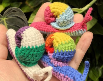 LGBTQ PRIDE Snail Crochet Handmade Rainbow Plush,Lesbian,Gay,Transgender,Bisexual,Pansexual, Birthday Gifts for him/her,unique pride gift