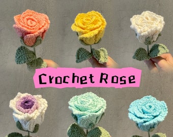 Knitted Flowers Lover's Gift - Crochet Rose Bouquet, Handmade Floral Arrangement for Mother's Day, Birthday Present for Her