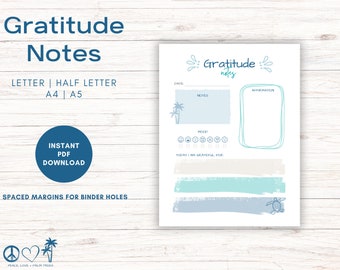 Notas de gratitud: Rastreador de estado de ánimo y afirmaciones con ambiente isleño (Descargar PDF)