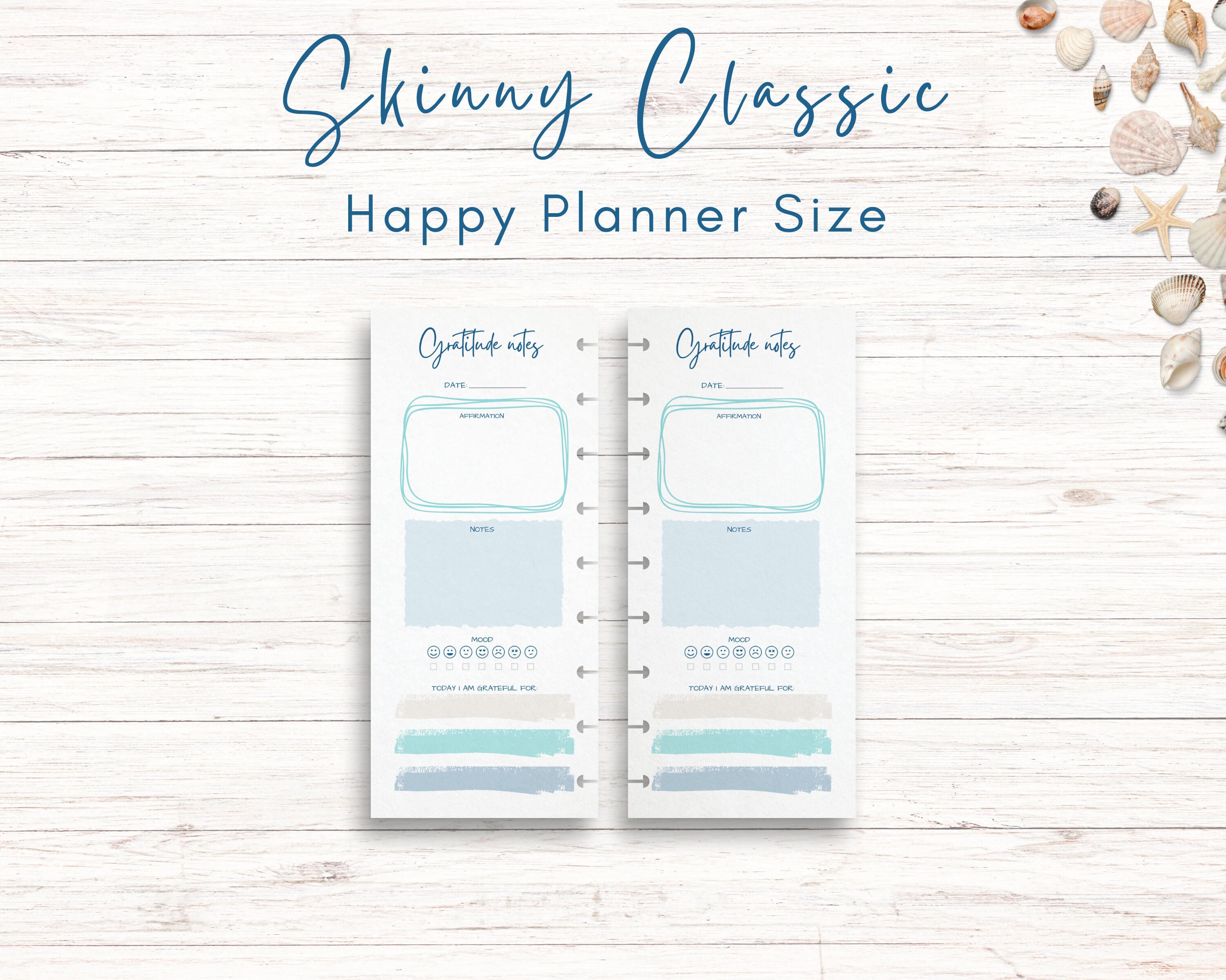 Skinny Classic Happy Planner Printable: Gratitude Notes & Mood Tracker ...