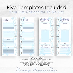 Skinny Mini BUNDLE Winter Happy Planner Printables, Collection includes: daily, weekly, monthly, to do list and gratitude notes image 3