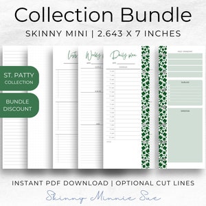 6 pages for the Skinny Mini Planner to include: left and right daily pages, and left pages for: weekly plan, lists, dot grid notes, narrow lines notes. Bundle discount as you get 5 templates for the price of 4 templates. Instant Download PDF.