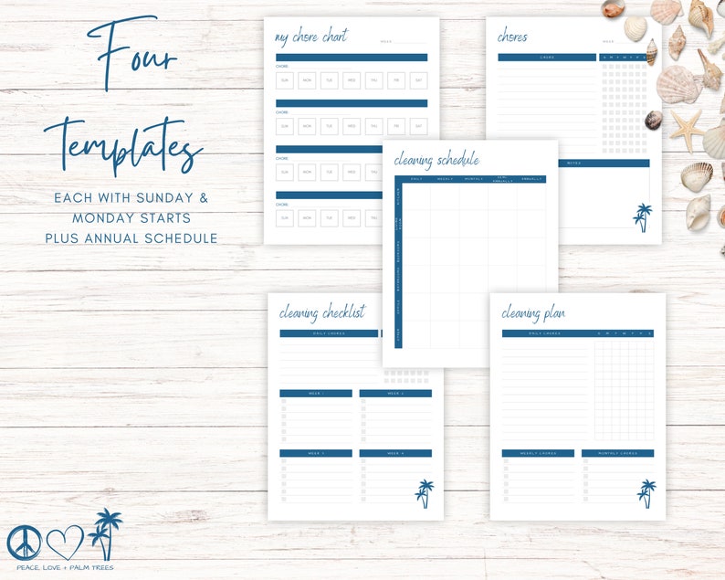 Tree Cleaning Chart Palm Tree Cleaning Chore Chart: Printable Schedule (PDF Download) - Etsy
