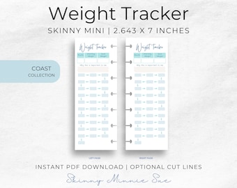 Skinny Mini Happy Planner Weight Tracker: Coast Collection (PDF Download)