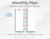 Wild Flowers Skinny Mini Happy Planner Monthly Printable (Digital Download)