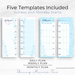 Skinny Mini BUNDLE Winter Happy Planner Printables, Collection includes: daily, weekly, monthly, to do list and gratitude notes image 2