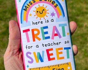PERSONALISED - Thank You Teacher Custom Chocolate Bar Wrapper – End of School Year Gift