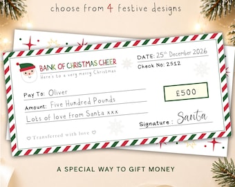 Personalised Christmas Cheque, Money Gift for Teens, Christmas Cash Gift, Personalised Money Voucher, Gift for Teenager