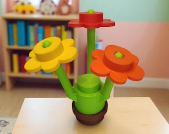 Decoración con flores de ladrillo: un toque colorido y gigante para habitaciones y escritorios infantiles