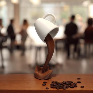 Floating Spilling Coffee or Tea Cup – A Magical 3D-Printed Home Decoration
