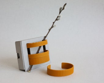 Orange 3D Printed Bracelet Set - Bracelets for Women - Daily Wear Bracelets - Super Cool Ochre Bracelets