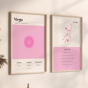 Set of 2 VIRGO Poster | Trendy Gradient Poster | Astrology Poster| Zodiac Sign Poster | Aesthetic Poster | Aura Print | DIGITAL PRINT