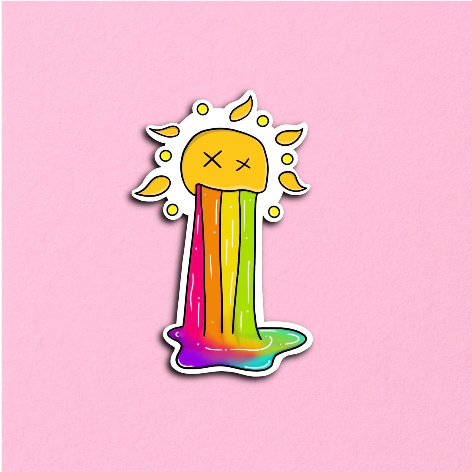 Sun Color Stickers Sun Color Sticker | Kawaii Sticker - Cute Art Sticker - Cute Stationery ...