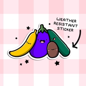 Veggie Sticker | Kawaii Sticker - Cute Art Sticker - Cute Stationery - Weather Resistant Sticker - Food Decal