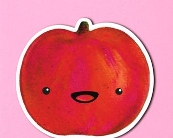 Kawaii Red Apple Sticker - Autumn Sticker