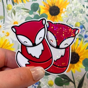 Red Cute Fox Sticker | Kawaii Sticker - Cute Art Sticker - Cute Stationery - Weather Resistant Sticker - Animal Decal