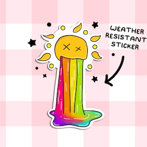 Sun Color Sticker | Kawaii Sticker - Cute Art Sticker - Cute Stationery - Weather Resistant Sticker - Sunshine Sticker
