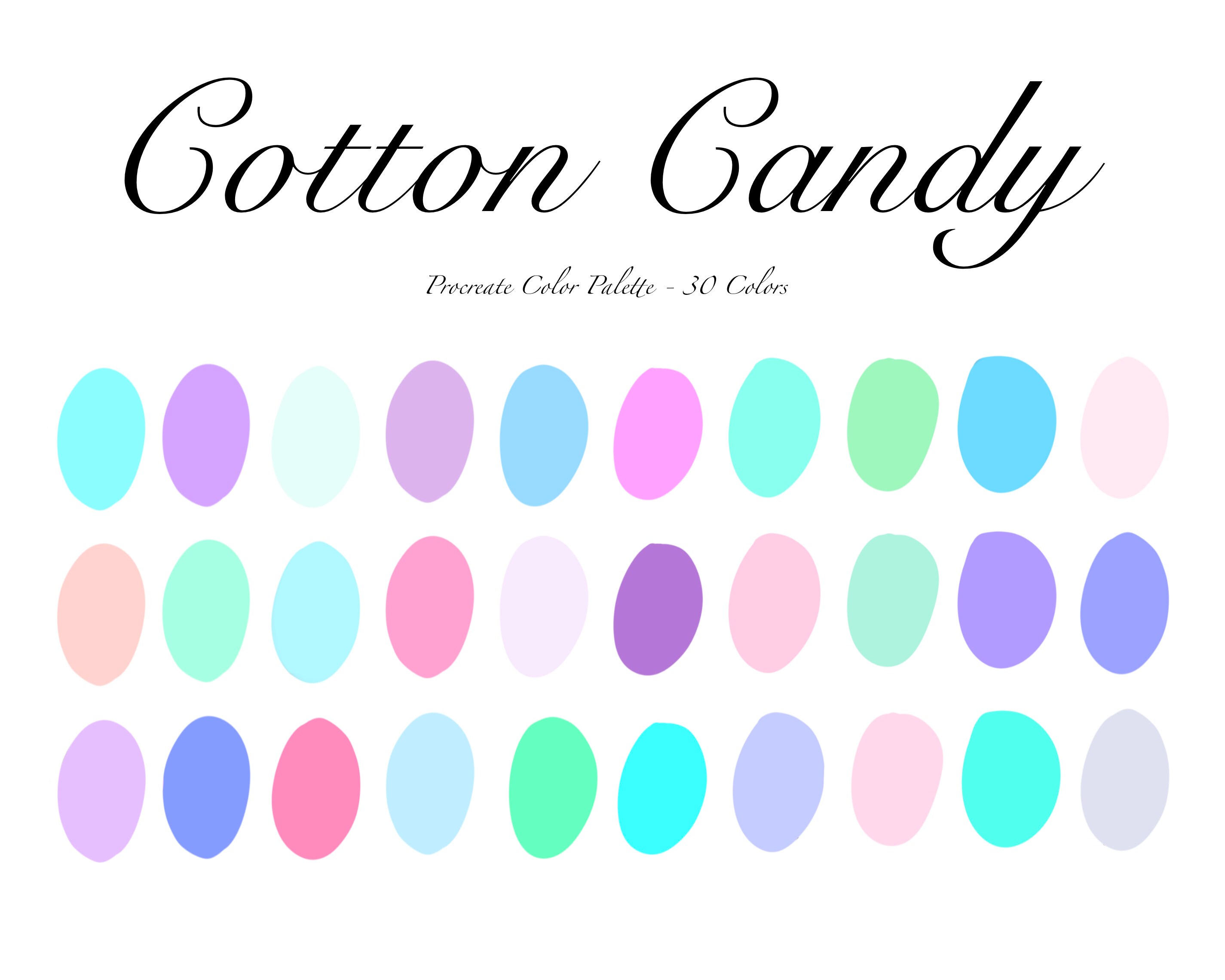Cotton Candy Digital Procreate Palette 30 Colors Etsy
