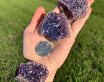 Rainbow Filled Natural Flashy Raw Lepidolite Rough Purple Mauve Mica Layered Mineral -Choose Size- | Stunning Color -Anxiety Relief Crystal