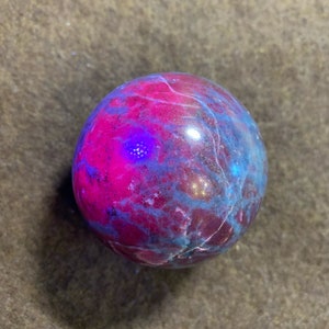 Ruby Kyanite UV Reactive 2.4” Polished Sphere | Red Pink Corundum Blue Kyanite High Quality High Frequency Natural Crystal Mineral Stone Mix image 8
