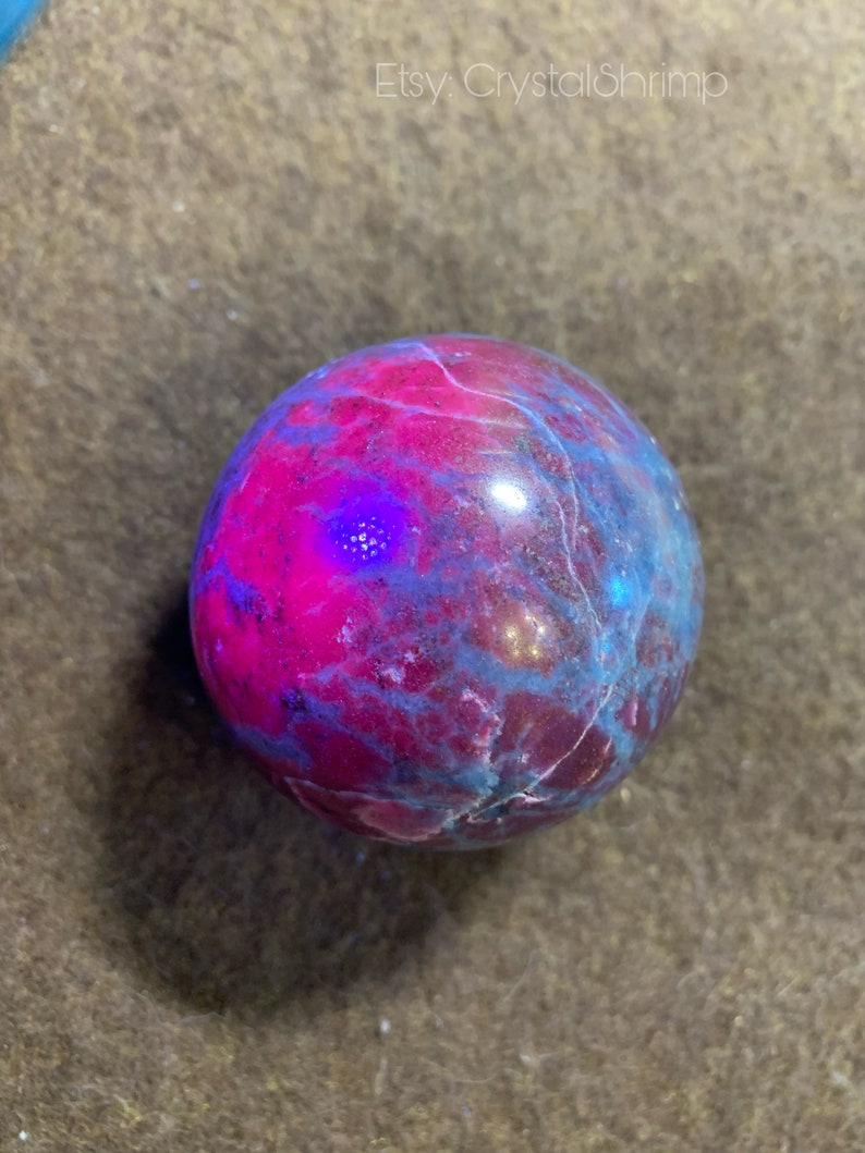 Ruby Kyanite UV Reactive 2.4” Polished Sphere | Red Pink Corundum Blue Kyanite High Quality High Frequency Natural Crystal Mineral Stone Mix image 8