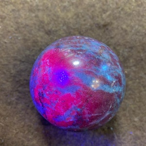 Ruby Kyanite UV Reactive 2.4” Polished Sphere | Red Pink Corundum Blue Kyanite High Quality High Frequency Natural Crystal Mineral Stone Mix image 6