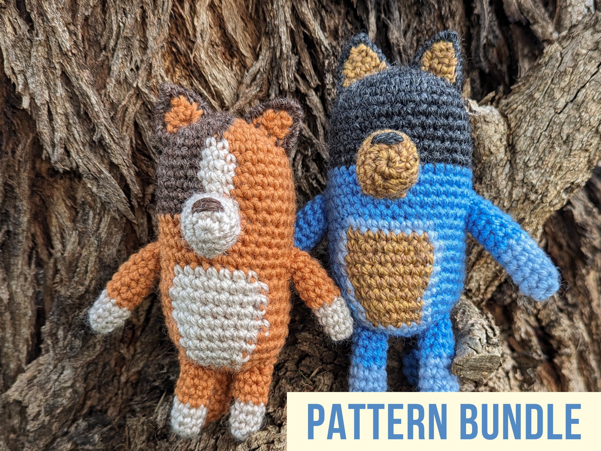 Bandit and Chilli Character Crochet Bundle