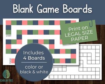 Tableros de juego en blanco / Plantilla imprimible de juego de mesa / Descarga en PDF