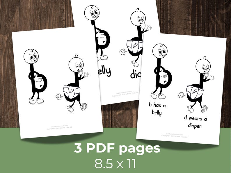 Lowercase B and D Printable Poster for Letter Reversal Confusion ...