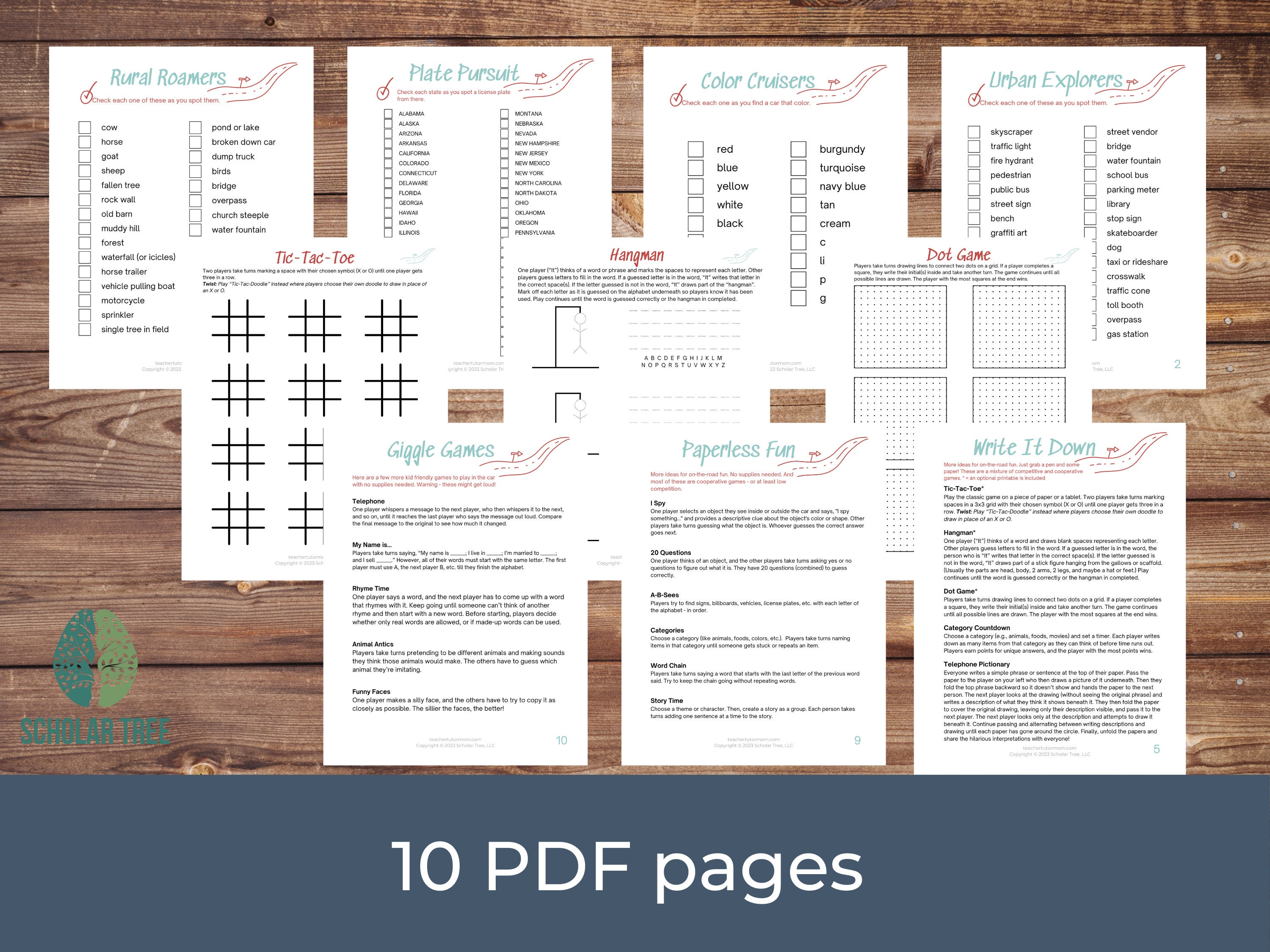 Printable Road Trip Games, Summer Trip Activities, Car Trip Games for Kids Tweens and Teens ...