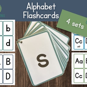Printable Alphabet Flashcards, Alphabet Bundle, Preschool Flashcards ABC, Preschool Alphabet Matching Flashcards, Kindergarten Flashcards