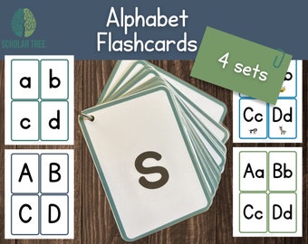 Tarjetas imprimibles del alfabeto: Aprendizaje preescolar (descarga digital)