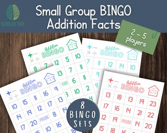 Juegos de bingo de suma: Matemáticas para grupos pequeños del 1 al 12 (Descarga digital)