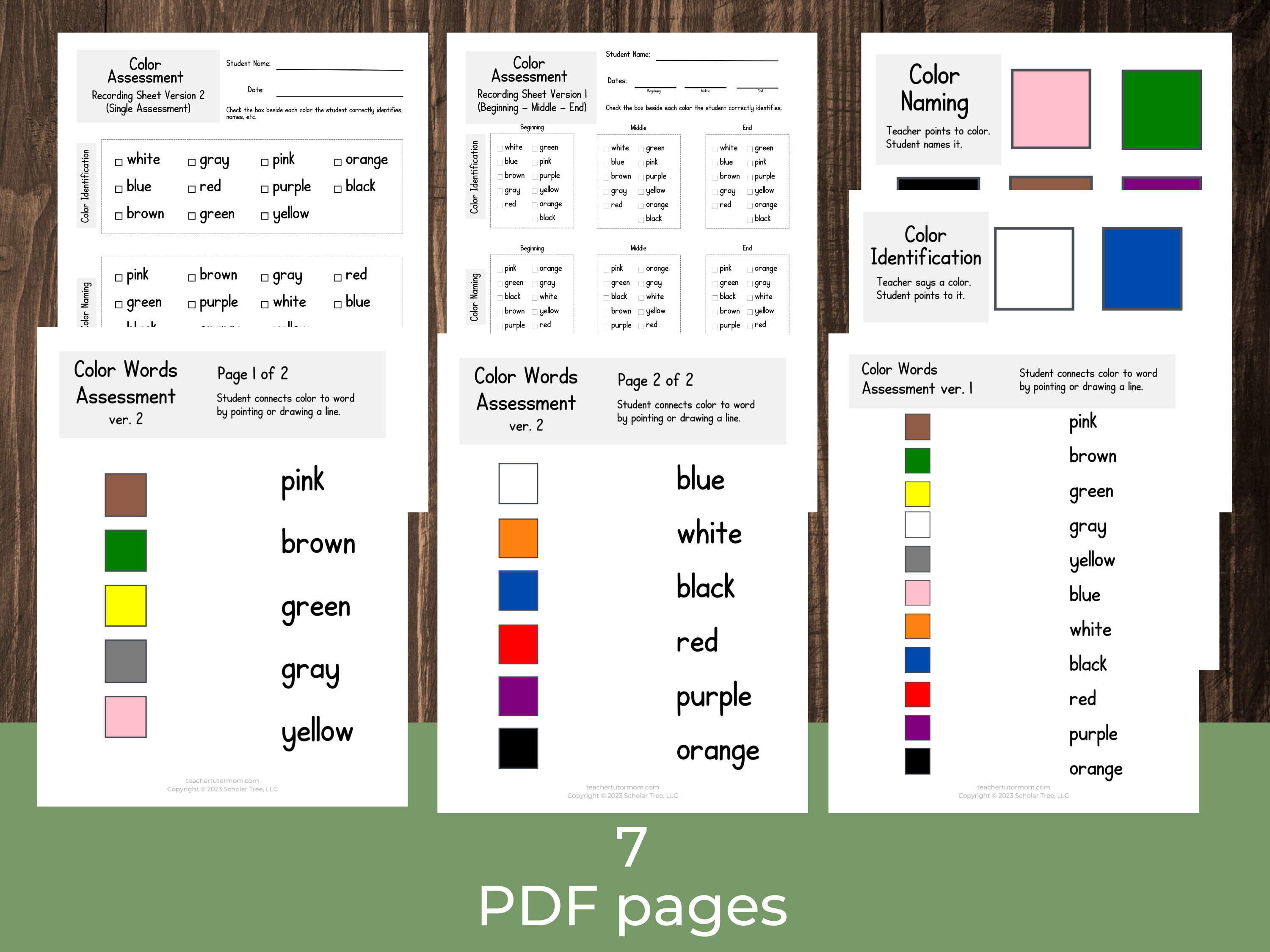 Coloring Assessment Preschool Color Assessment | TPT