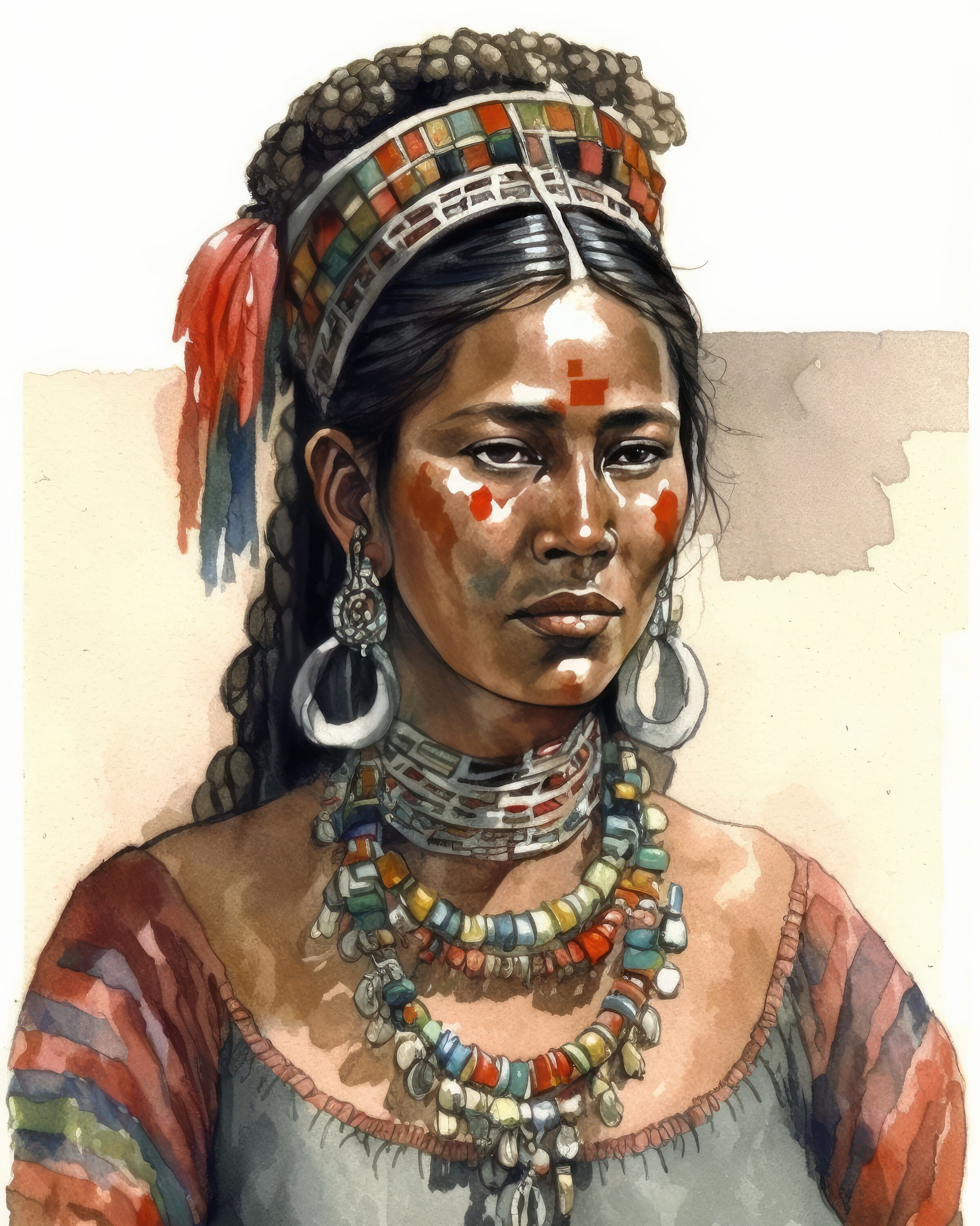 Mayan Woman Digital Print Etsy