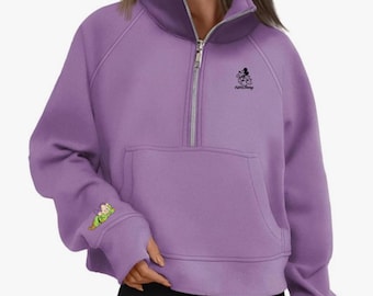 RunDisney Dopey Half zip PÚRPURA (sin diseño en la espalda)
