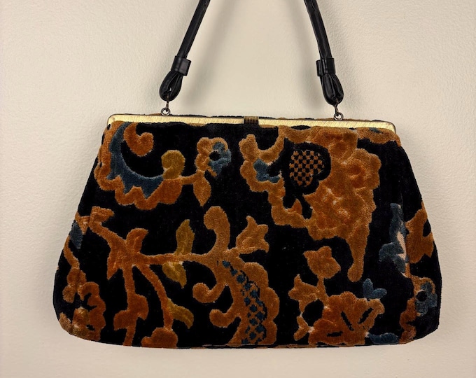 Vintage Chenille Carpet Bag
