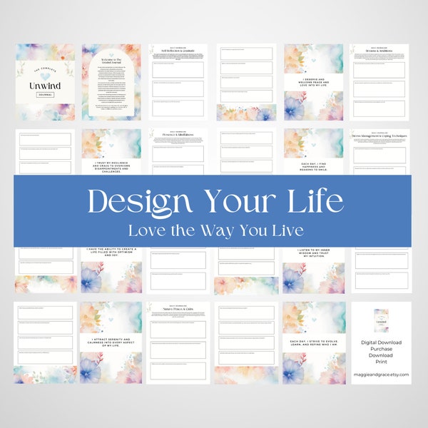 Digital Journal for Mindfulness and Reflection Guidance Digital Download Journal with Prompts for Intentional Living and Affirmations